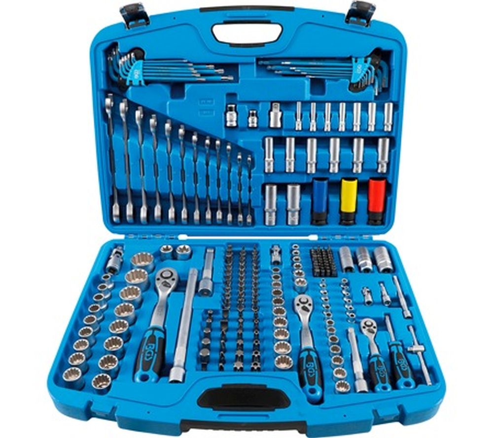 BGS Steckschlüssel-Satz "Gear Lock" | Antrieb 6,3 mm (1/4") / 10 mm (3/8") / 12,5 mm (1/2") | 218-t