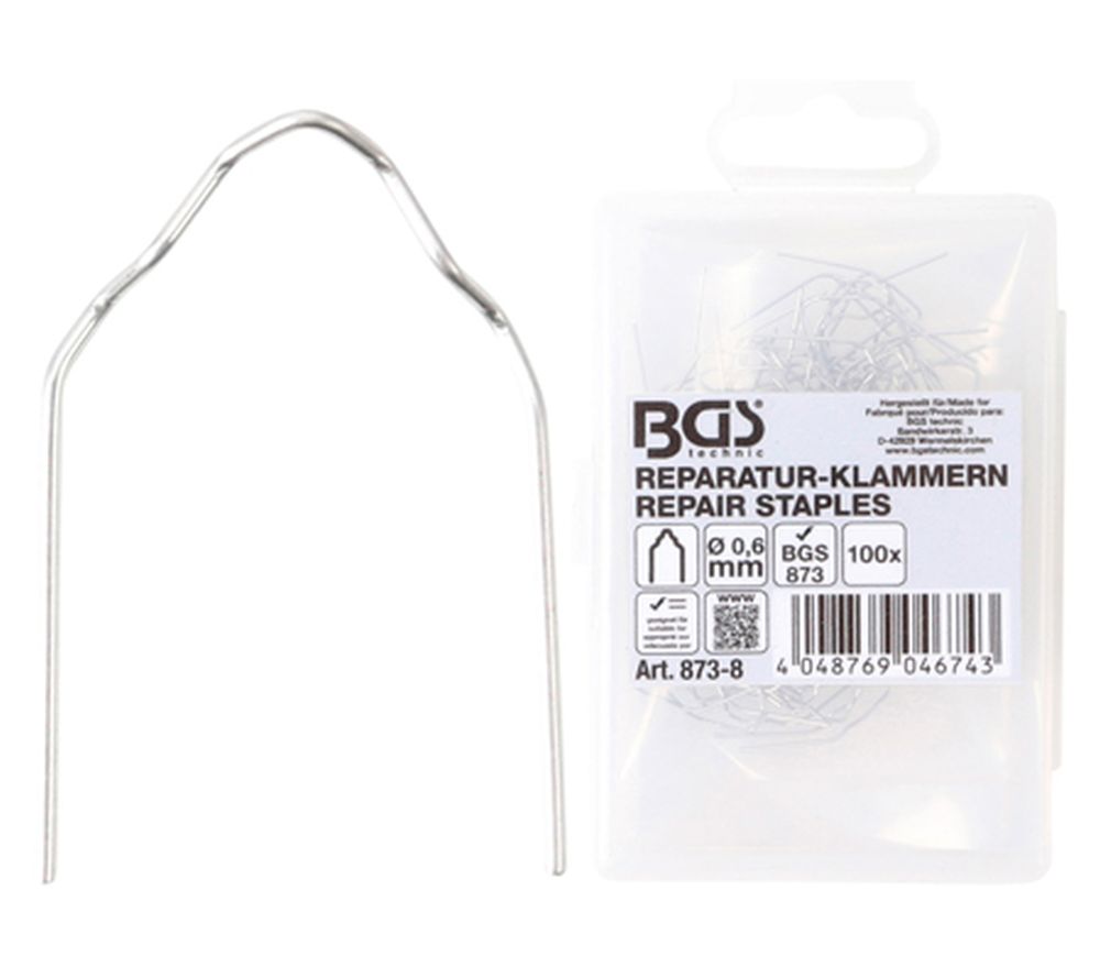 BGS Reparatur-Klammern | V-Form | Ø 0,6 mm | 100-tlg.
