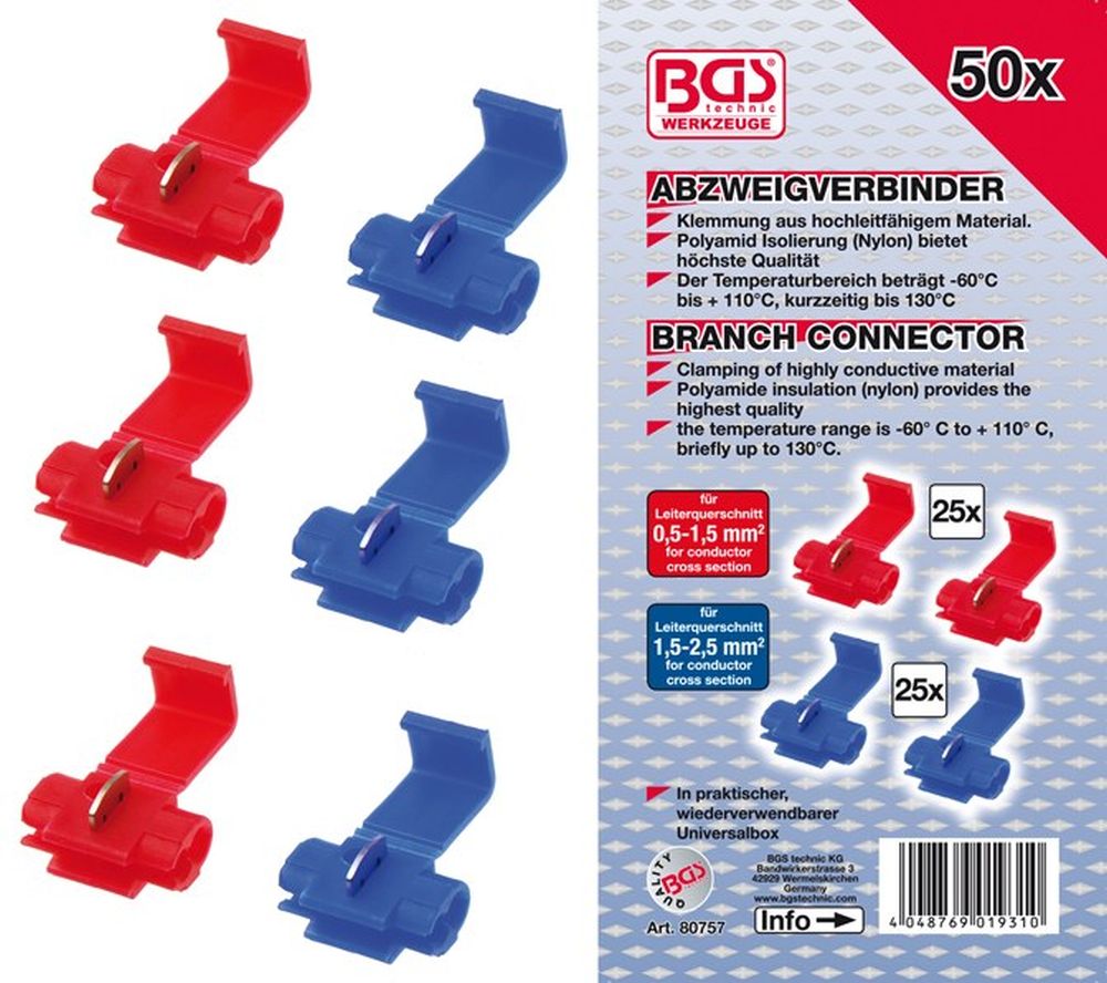 BGS Abzweigverbinder-Sortiment | 50-tlg.