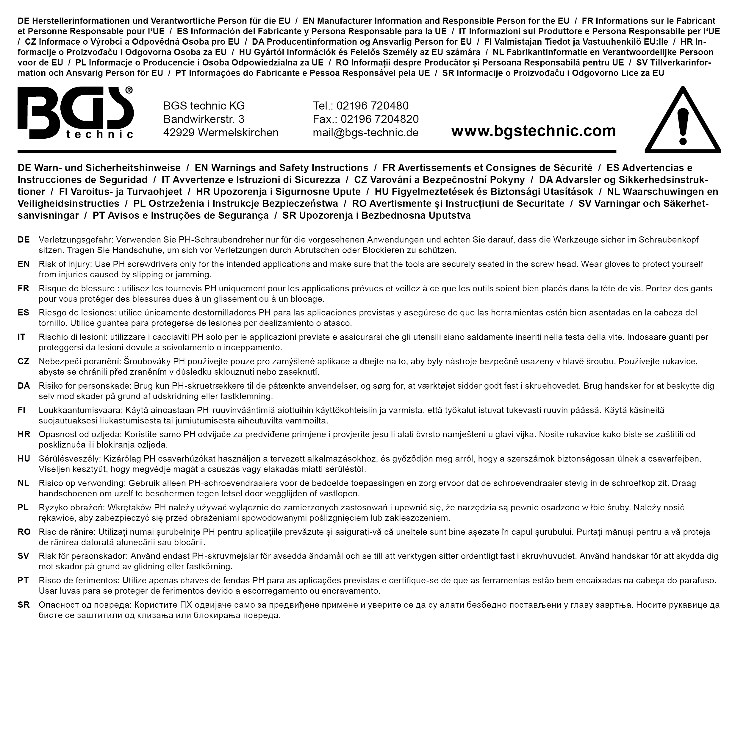 BGS Diy Schraubendreher | Kreuzschlitz PH3 | Klingenlänge 200 mm