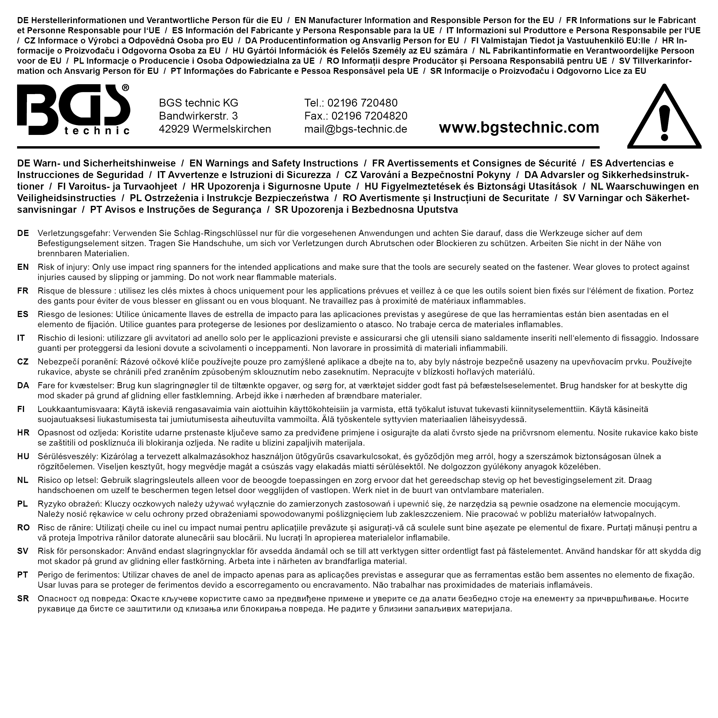 BGS Schlag-Ringschlüssel | E-Profil (für Torx) | mit 2 Schlagflächen | SW E18