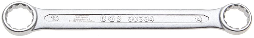 BGS Doppel-Ringschlüssel | extra flach | SW 14 x 15 mm