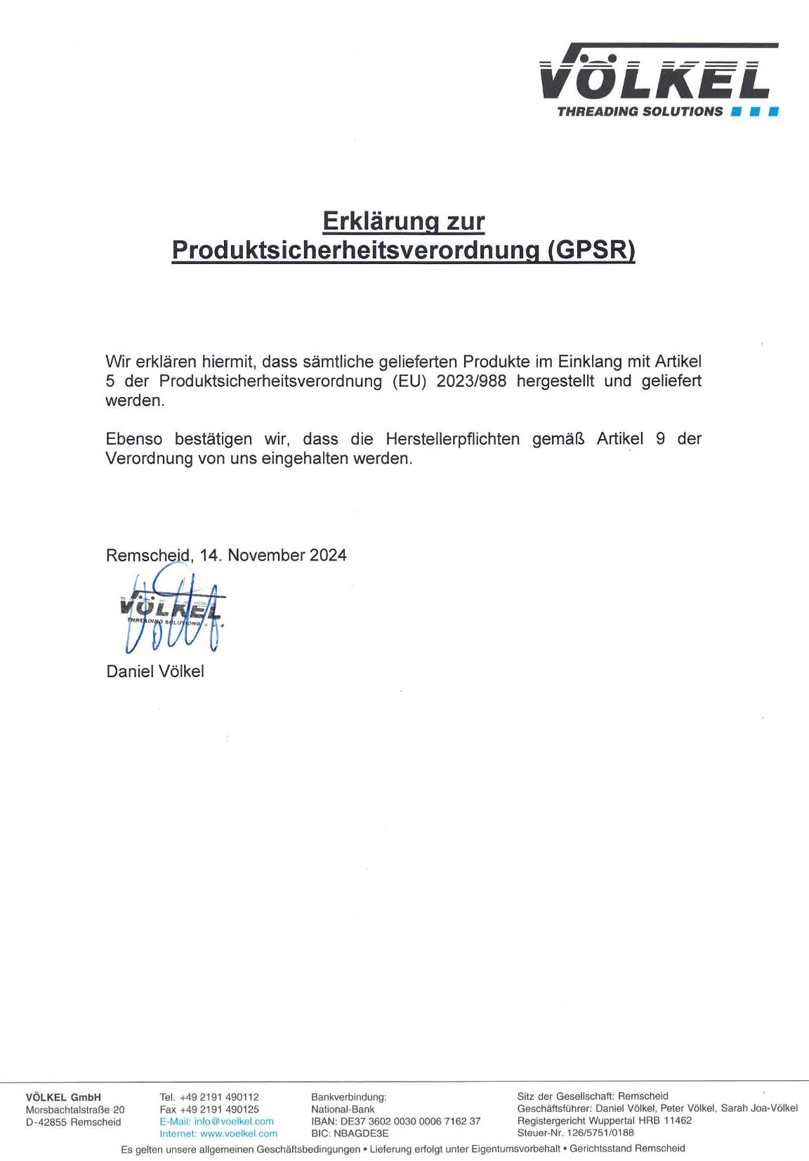 VÖLKEL Sechskantmutter, HSS, DIN 382, M 22, LINKS