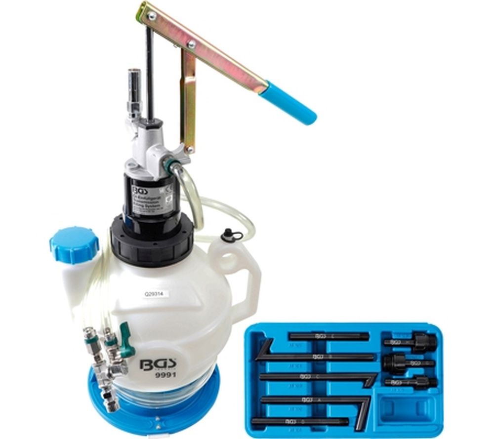 Getriebeöl-Befüllgerät mit Handpumpe | mit Rücklaufsystem | mit 8 Adaptern | 7 l