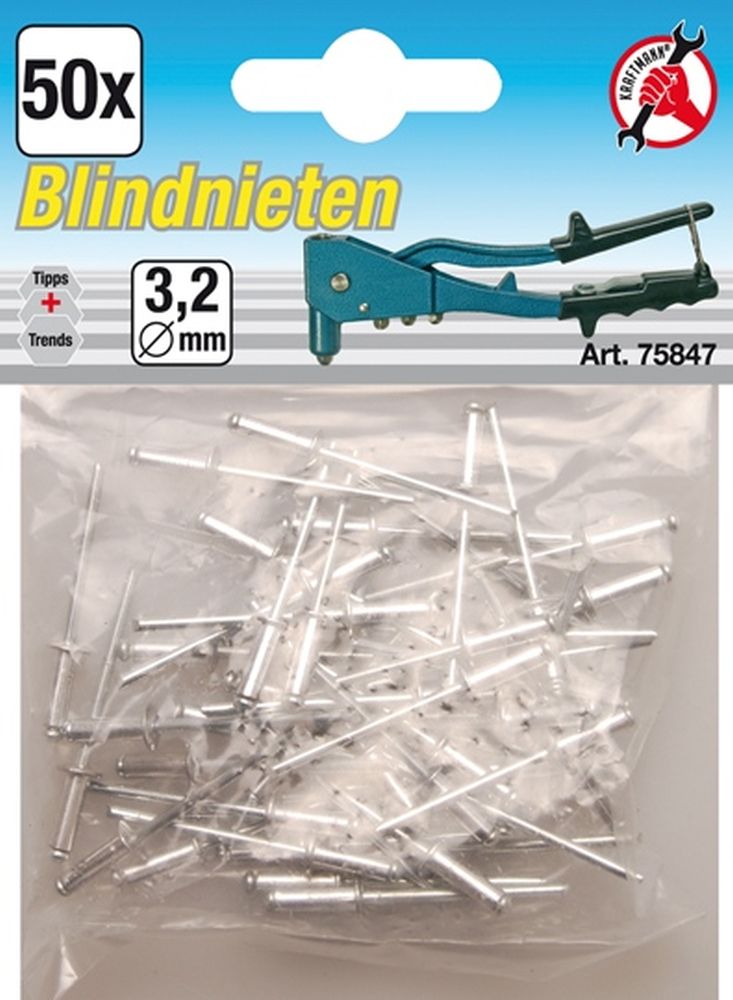BGS Diy Blindnieten-Sortiment | Ø 3,2 mm | 50-tlg.