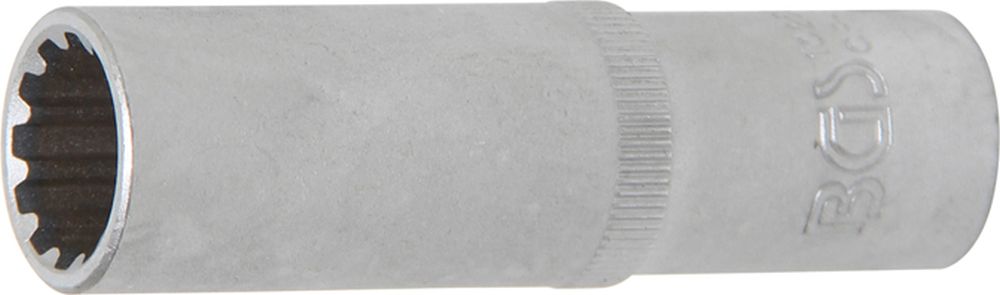 BGS Steckschlüssel-Einsatz Gear Lock, tief | Antrieb Innenvierkant 12,5 mm (1/2") | SW 15 mm