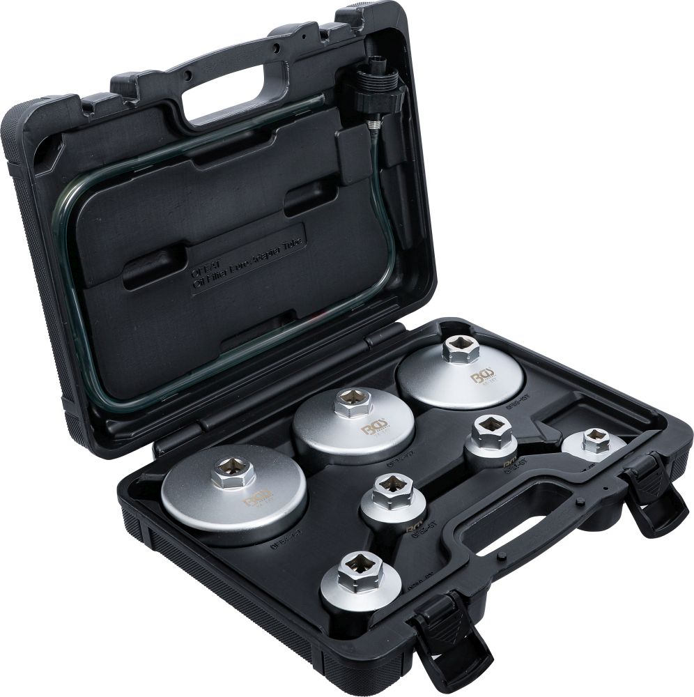 BGS Ölfilterschlüssel-Satz | mit Ölfilter-Ablassschlauch | für VAG, BMW, Citroën, Peugeot, Ford, Me