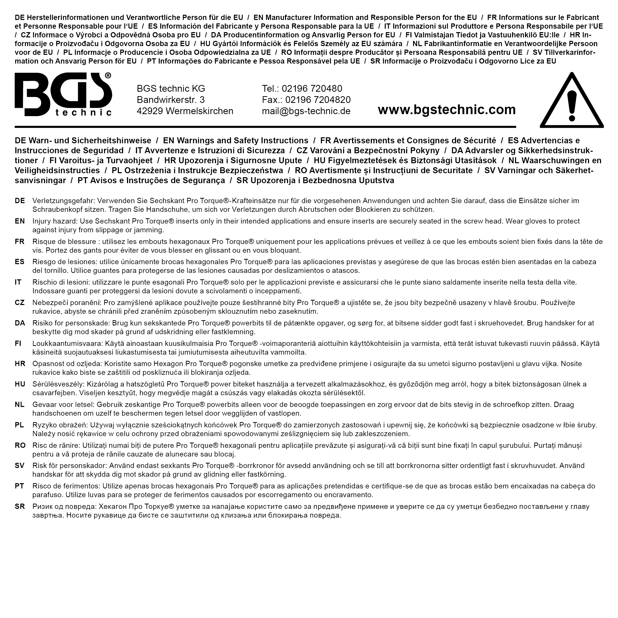BGS Kraft-Steckschlüssel-Einsatz Sechskant, tief | Antrieb Innenvierkant 20 mm (3/4") | SW 60 mm