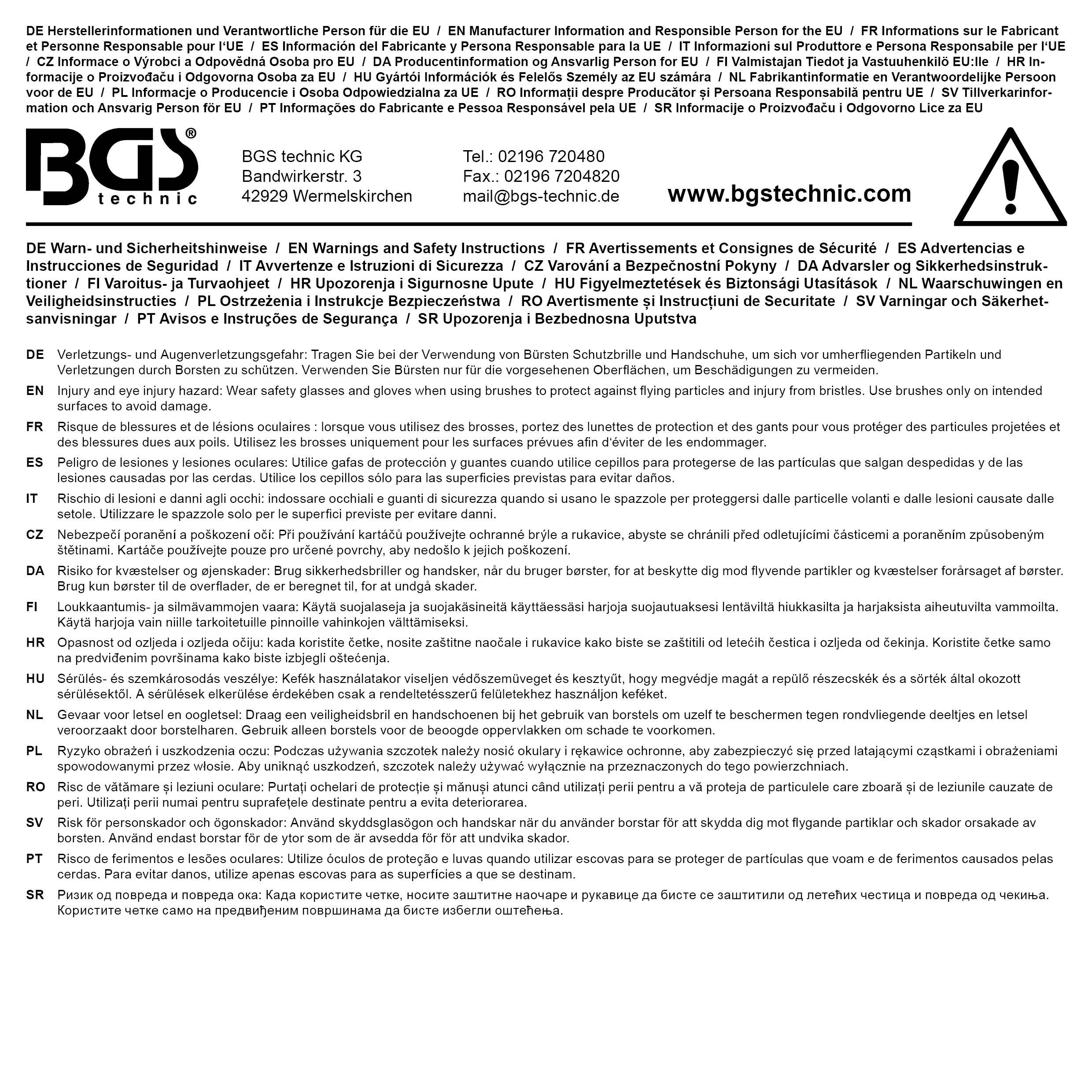 BGS Diy Drahtbürsten-Satz | Holzstiel | 2-, 3-, 4-reihig | 3-tlg.