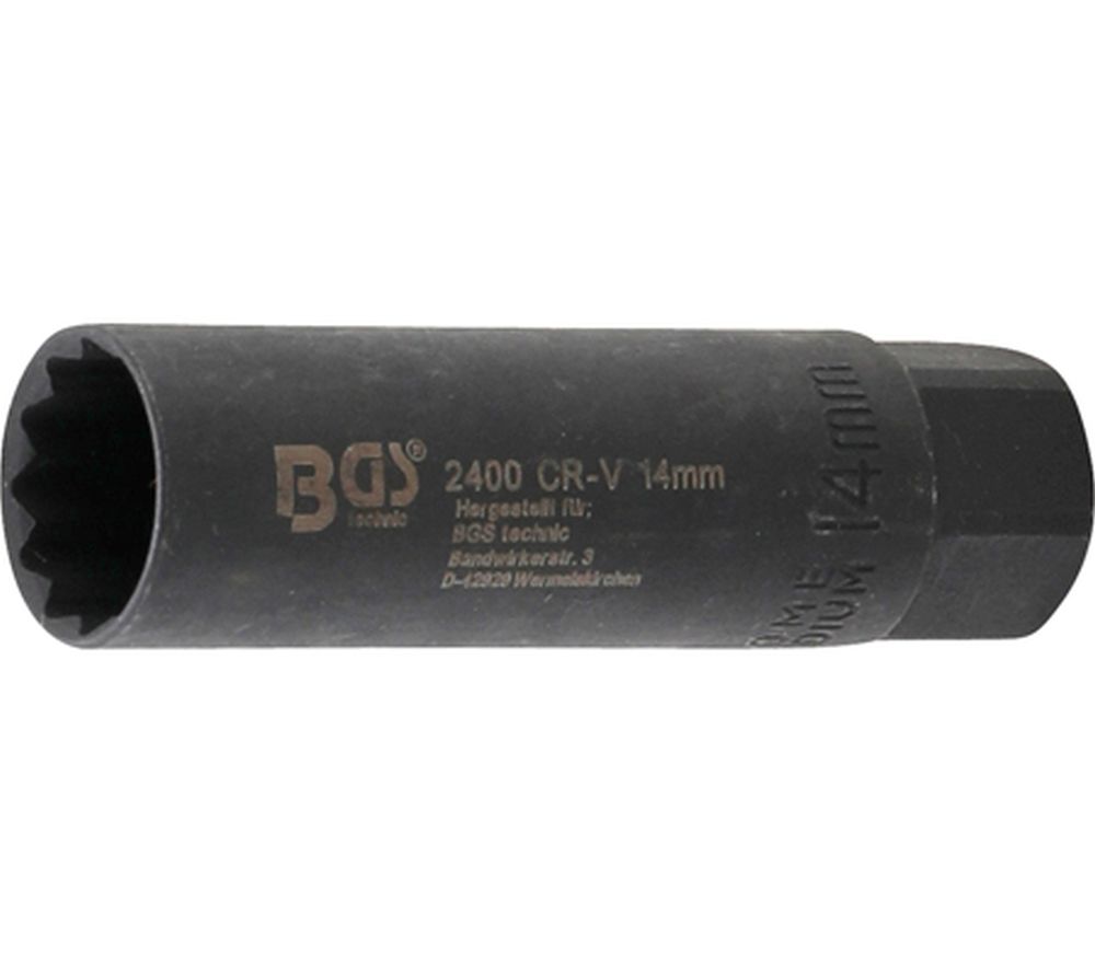 BGS Zündkerzen-Einsatz Sechskant | Antrieb Innenvierkant 10 mm (3/8") | SW 14 mm