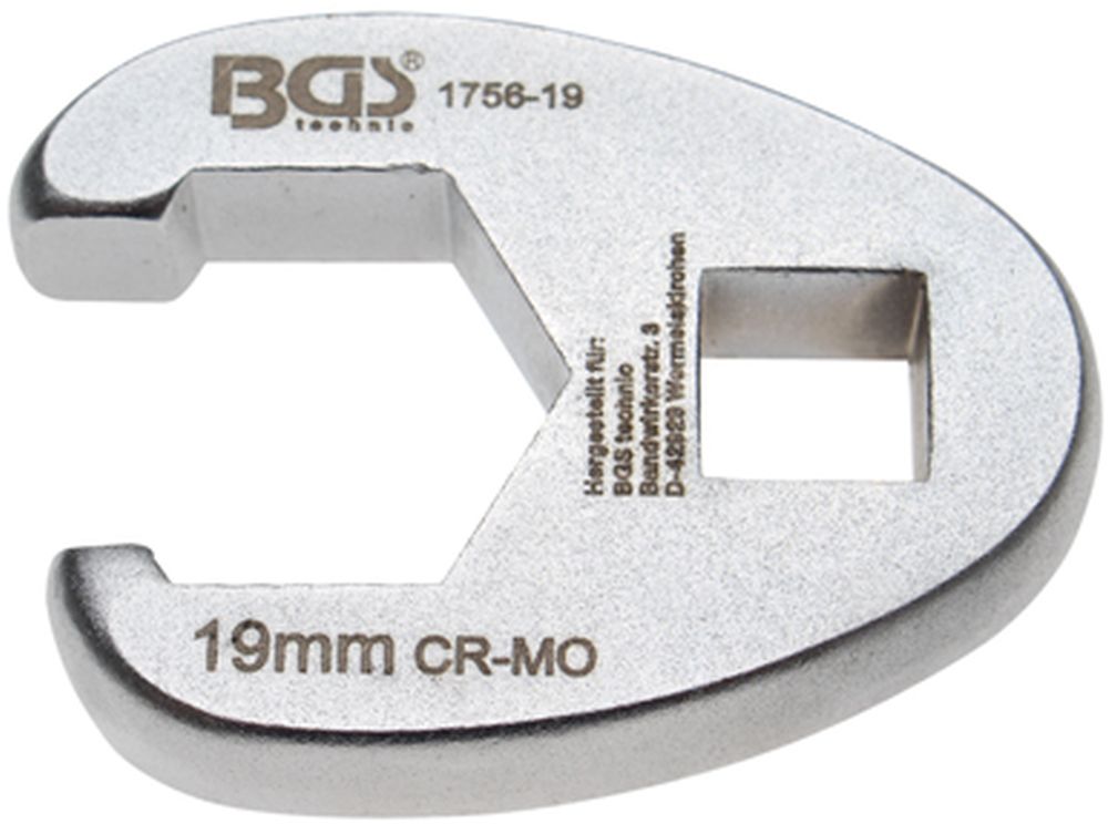 BGS Hahnenfußschlüssel | Antrieb Innenvierkant 10 mm (3/8") | SW 19 mm