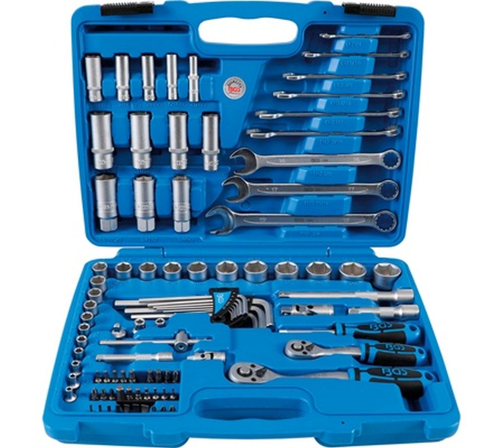 BGS Steckschlüssel-Satz Sechskant | Antrieb 6,3 mm (1/4") / 10 mm (3/8") | 92-tlg.