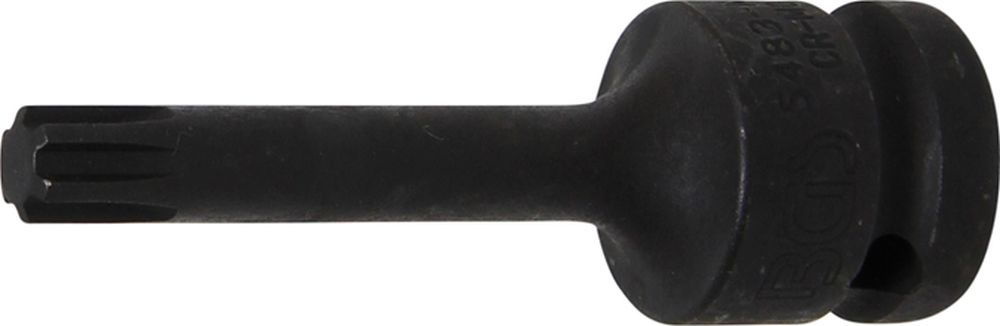 BGS Kraft-Bit-Einsatz | Länge 75 mm | Antrieb Innenvierkant 12,5 mm (1/2") | Keil-Profil (für RIBE)