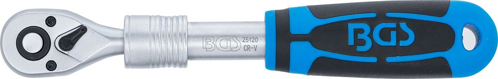 BGS Umschaltknarre, ausziehbar | Abtrieb Außenvierkant 6,3 mm (1/4") | 190 - 225 mm