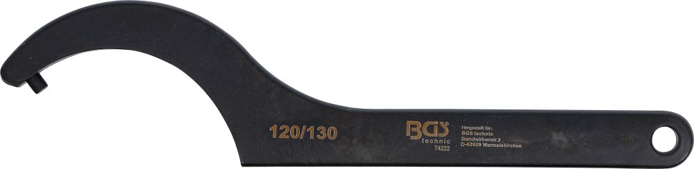 BGS Hakenschlüssel mit Zapfen | 120 - 130 mm
