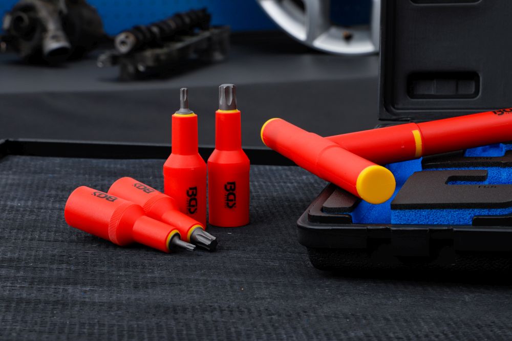 BGS VDE-Bit-Einsatz-Satz | Antrieb Innenvierkant 12,5 mm (1/2") | T-Profil (für Torx) T20 - T55 | 1