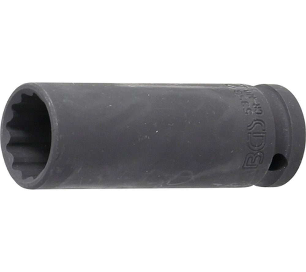BGS Kraft-Steckschlüssel-Einsatz Zwölfkant, tief | Antrieb Innenvierkant 12,5 mm (1/2") | SW 21 mm