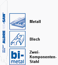Säbelsägeblätter Metall 1,5-3 mm Stärke - 130 mm 18 Vario 5er Box