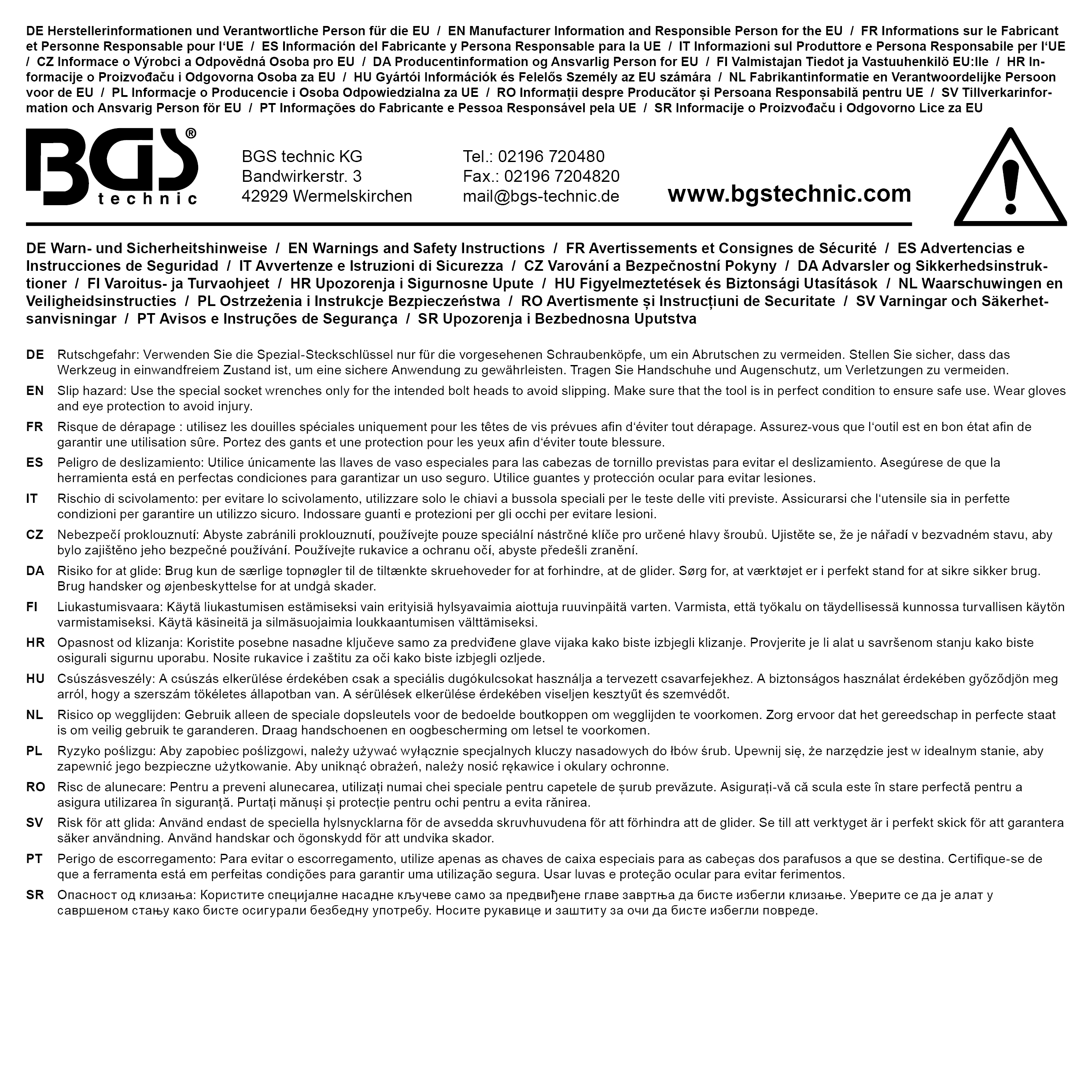 BGS Steckschlüssel-Einsatz-Satz E-Profil, extra lang | Antrieb Innenvierkant 12,5 mm (1/2") | SW E1