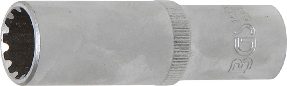 BGS Steckschlüssel-Einsatz Gear Lock, tief | Antrieb Innenvierkant 10 mm (3/8") | SW 13 mm