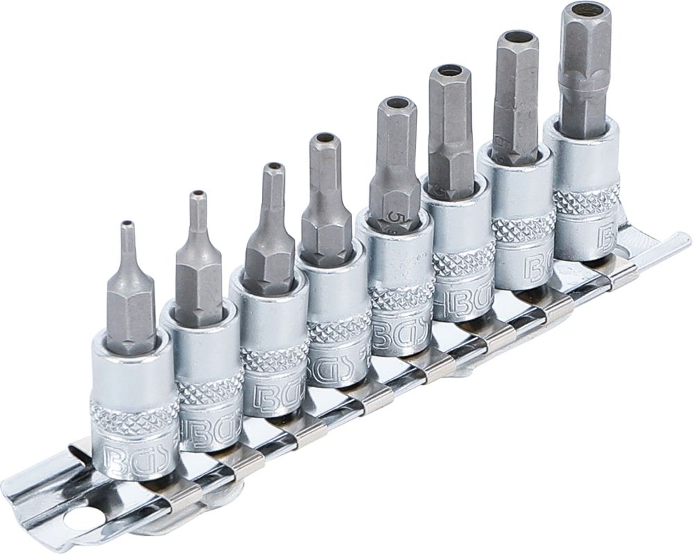 BGS Bit-Einsatz-Satz | Antrieb Innenvierkant 6,3 mm (1/4") | Innensechskant mit Bohrung 2 - 7 mm | 