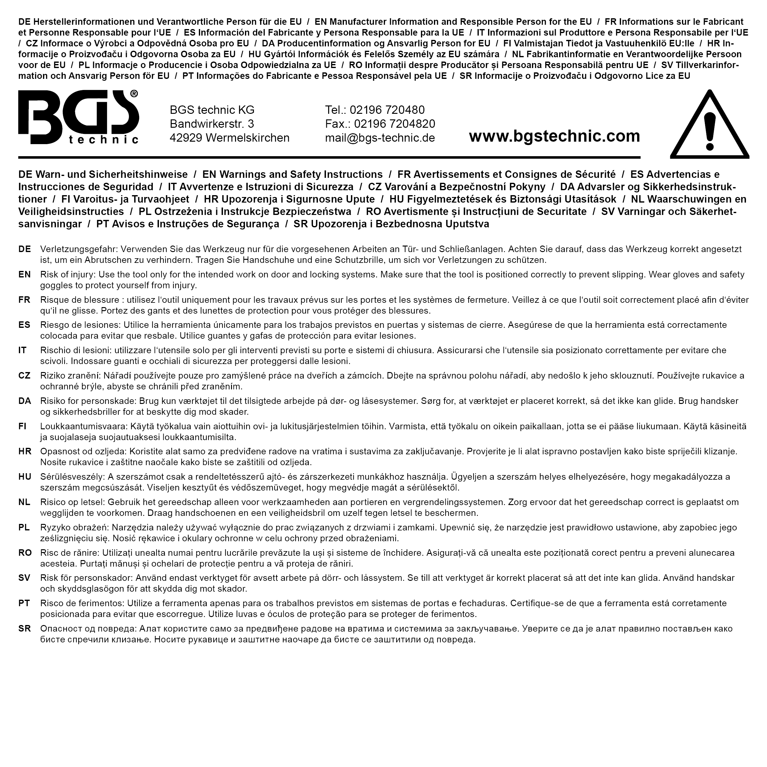 BGS Diy Notfall-Auto-Öffner-Satz