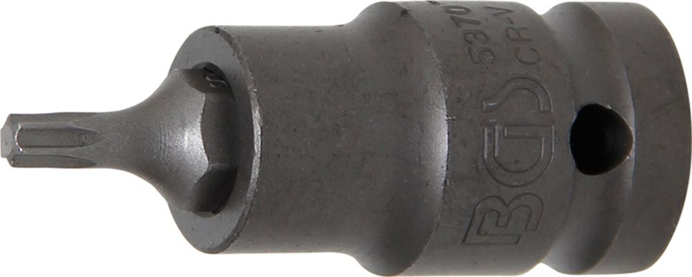 BGS Kraft-Bit-Einsatz | Länge 55 mm | Antrieb Innenvierkant 12,5 mm (1/2") | T-Profil (für Torx) T2