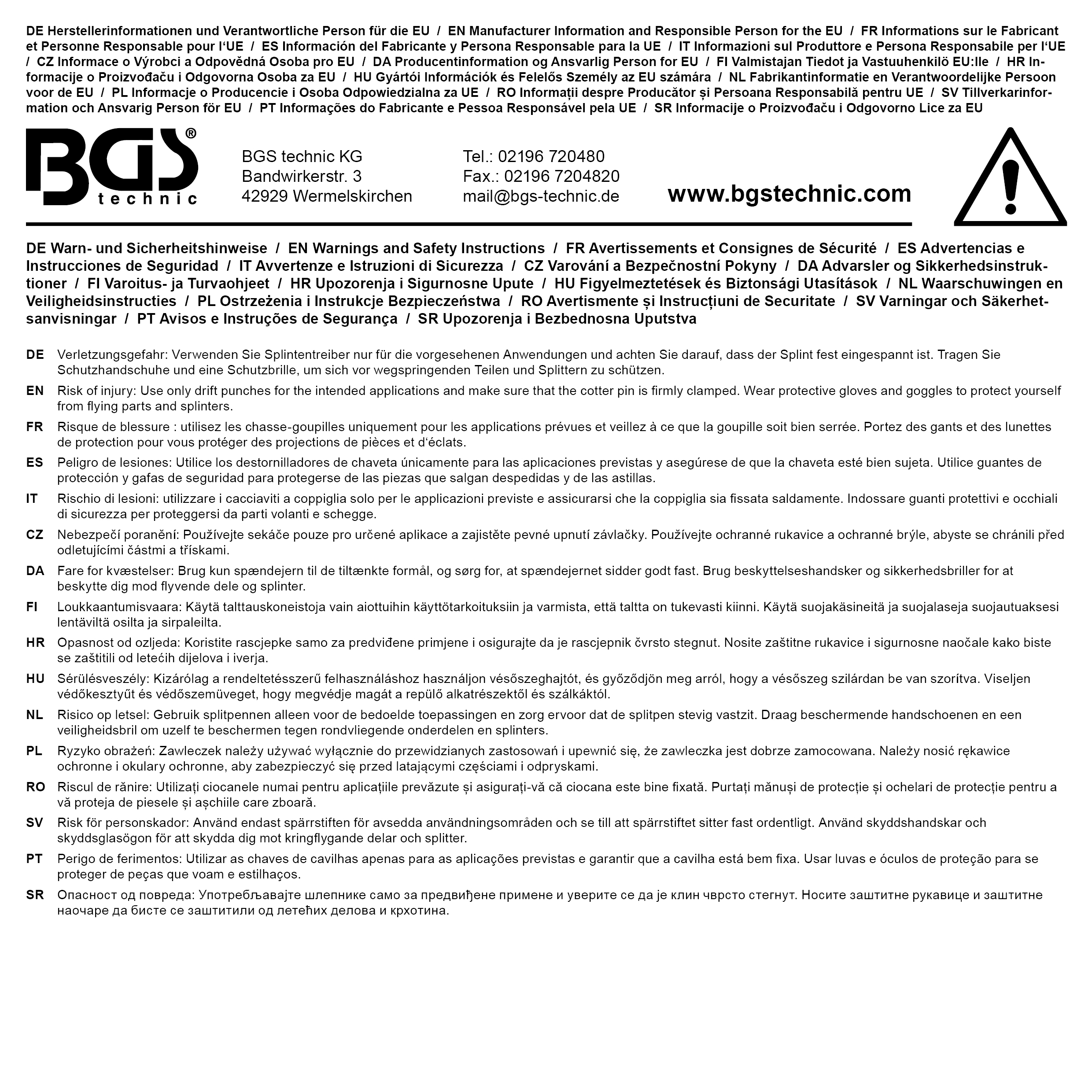 BGS Splintentreiber | 225 mm | 8 mm