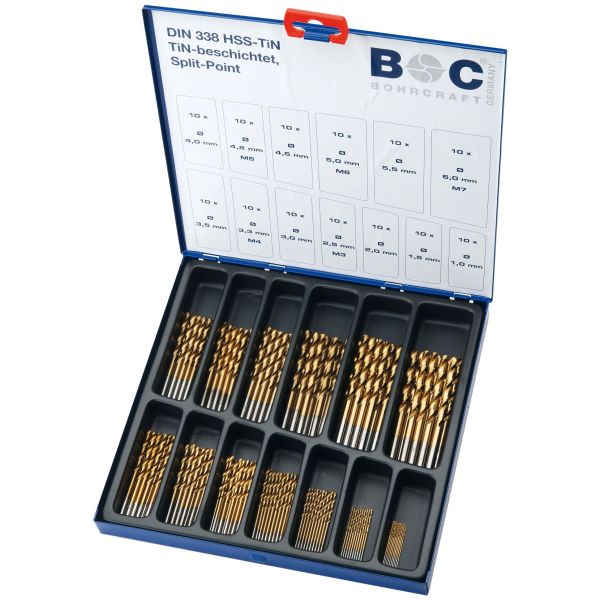 MT130 HSS-TiN DIN 338 // 1-6x0,5+3,3/4,2/130-tlg.