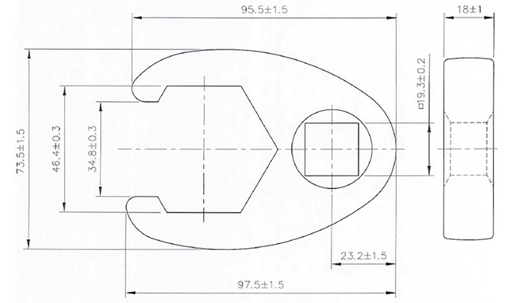 BGS Hahnenfußschlüssel | Antrieb Innenvierkant 20 mm (3/4") | SW 46 mm