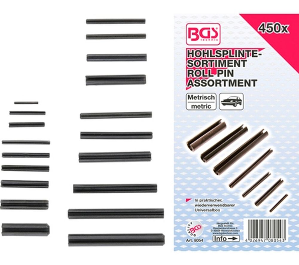 BGS Hohlsplinte-/Federstifte-Sortiment | 450-tlg.